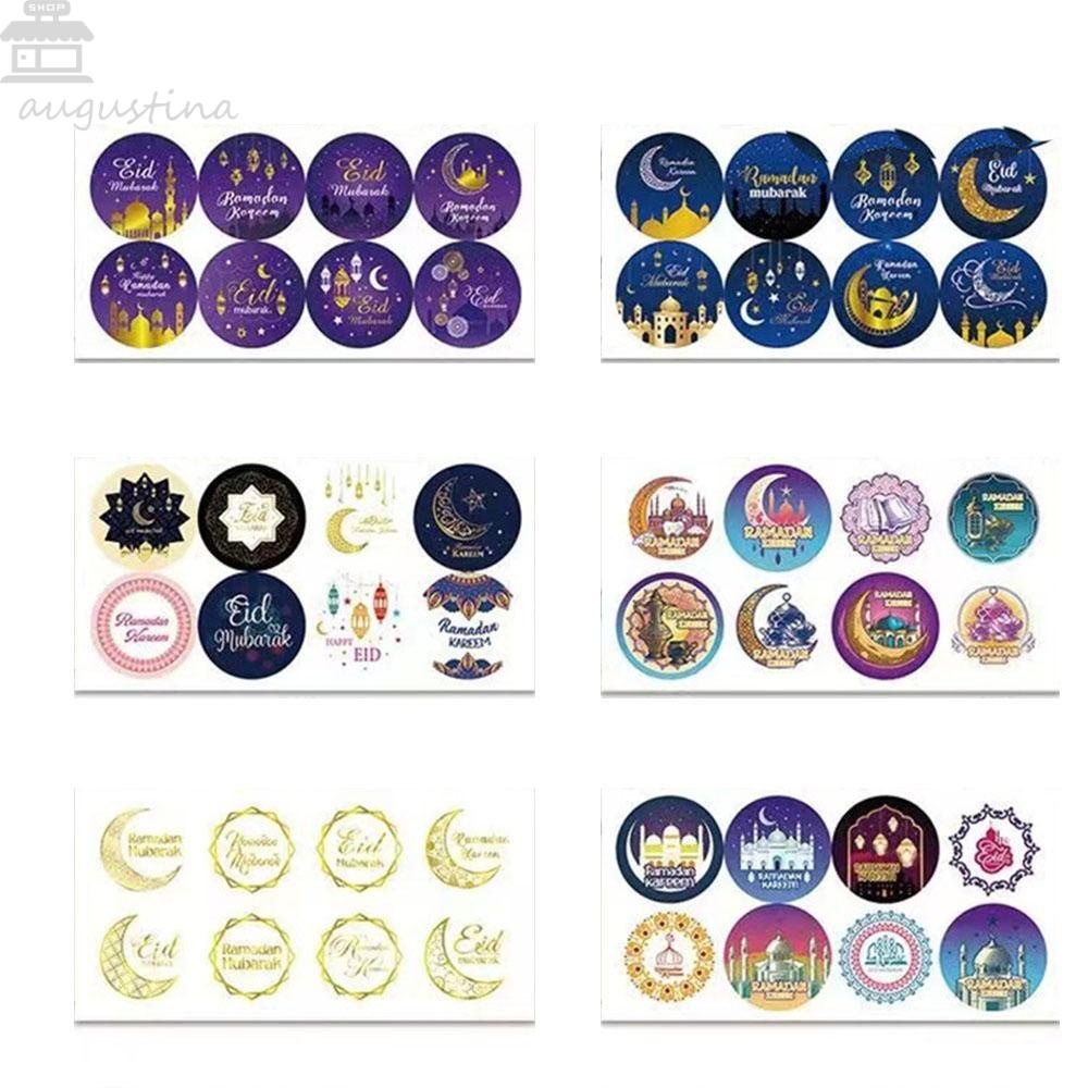 Agustina EID Mubarak Seal Sticker Mini 48pcs Kemasan Gift Box Segel Stiker Albums Gift Lable Segel Stiker