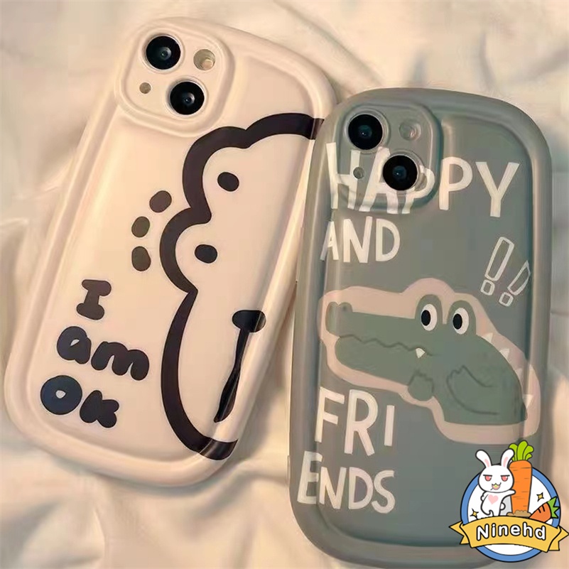 IPHONE Casing Kompatibel Untuk Iphone14 13 12 11 Pro Max X Xr Xs Max8 7 6 6s Plus SE 2020 Amazing Little Crocodile Soap Airbag Phone Case Shockproof Silicone Glossy Pelindung Lensa Cover