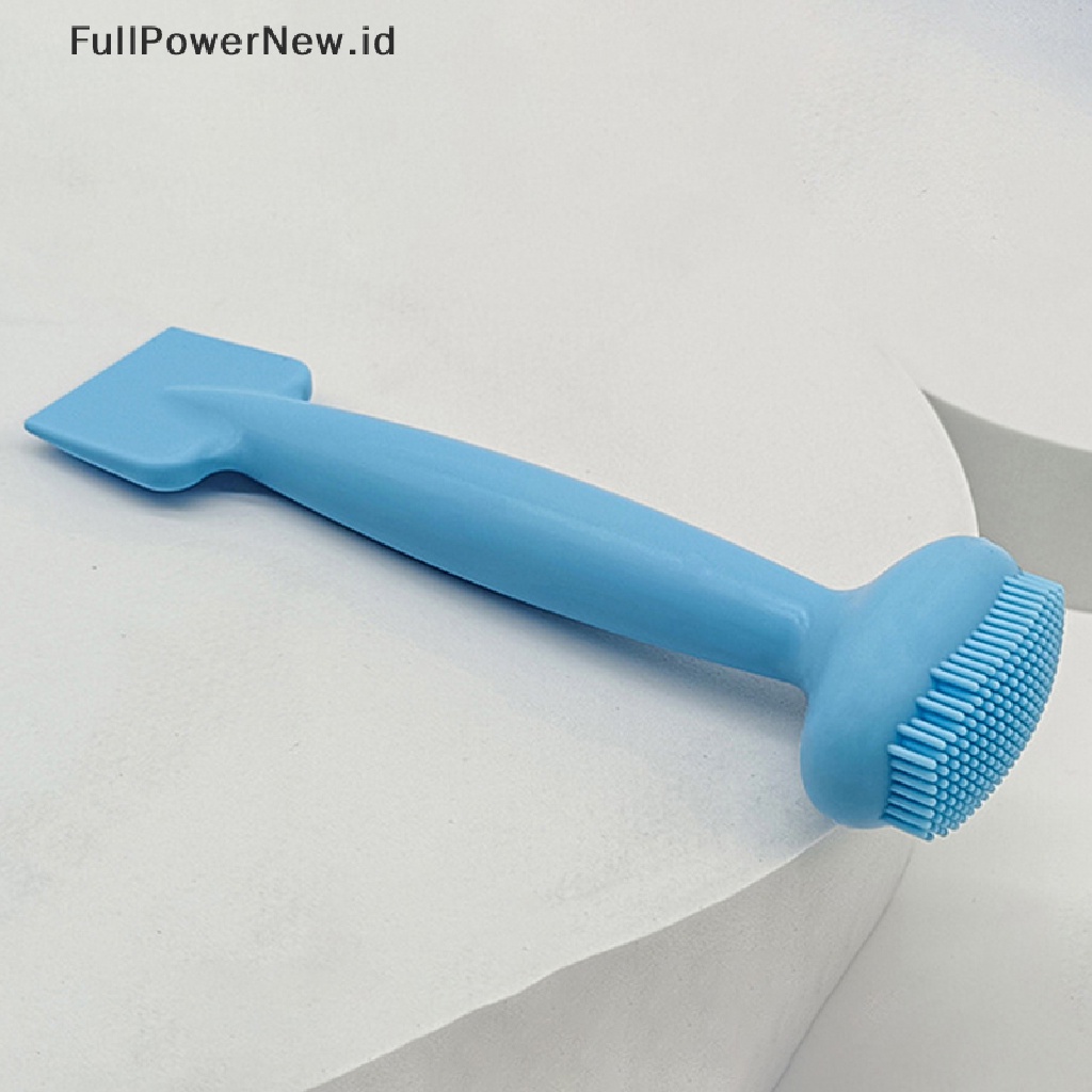 Power 1pc Sikat Pembersih Wajah Kepala Ganda Silicone Facial Cleanser Wash Brush Soft ID