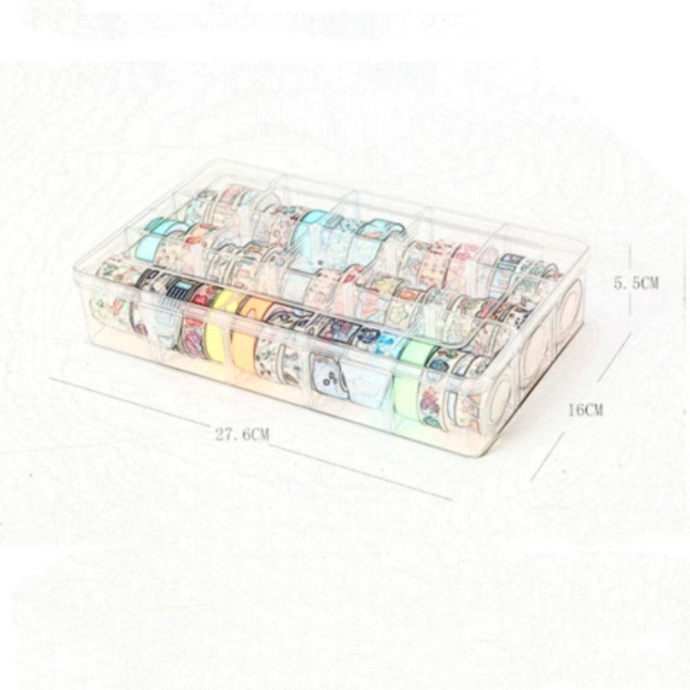 R-FLOWER Kerajinan Organizer Untuk Washi Accessories Box Sticker Alat Tulis 15sekat