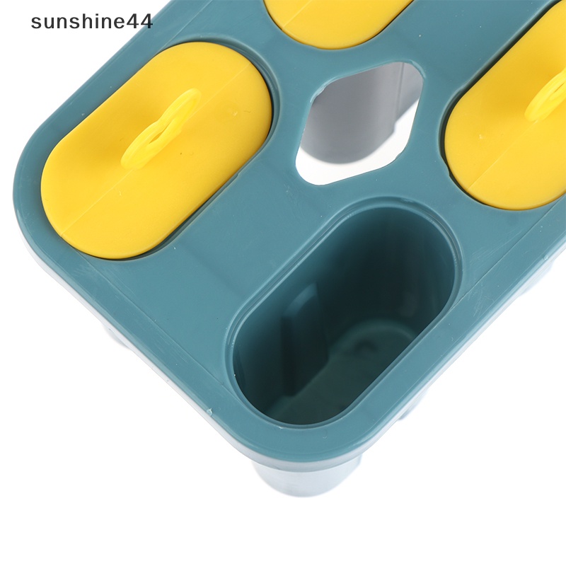 Sunshine Cetakan Es Krim Frozen Plastik Juice Popsicle Maker Lolly Mould 4sel ID