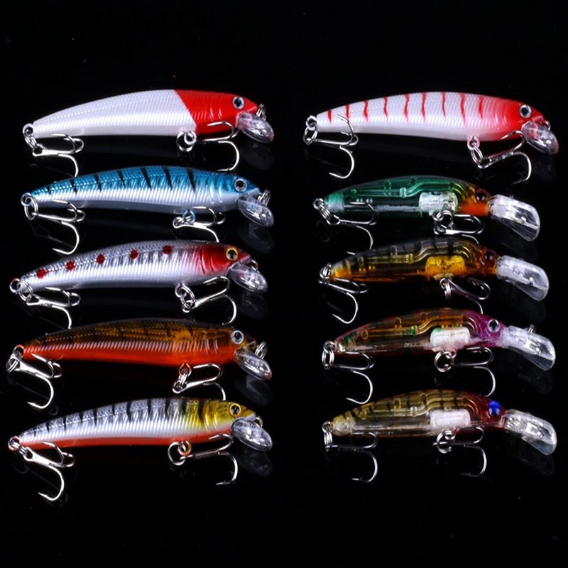 Tastetasty Model Campur Umpan Pancing Set Ikan Kecil Umpan Engkol Tackle Treble Hooks Kit.