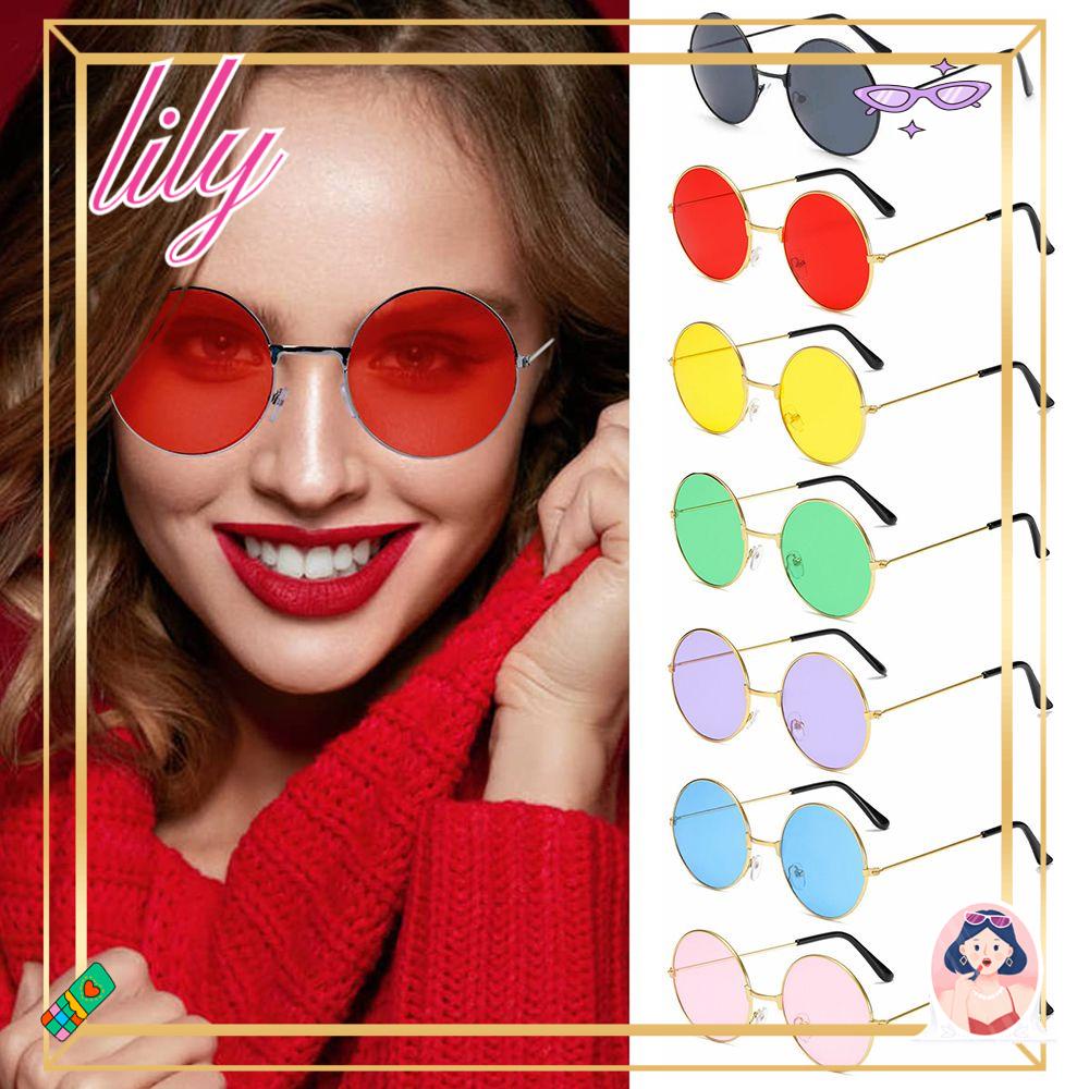 Lily Round Sunglasses Kacamata Lingkaran Disko Pesta Retro