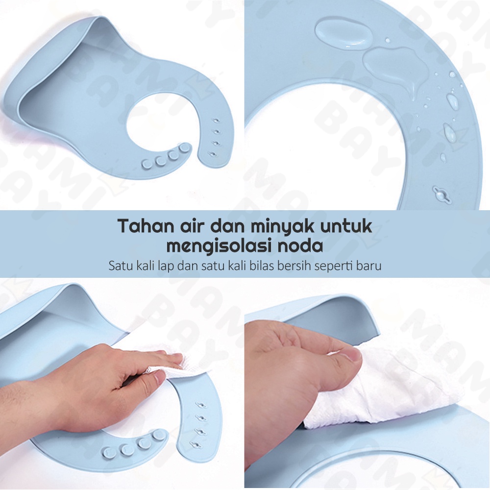 Mamibayi 3in1 Alat Makan Bayi Set Celemek Bayi Waterproof Dan Mangkuk+Sendok Baby Feeding Set