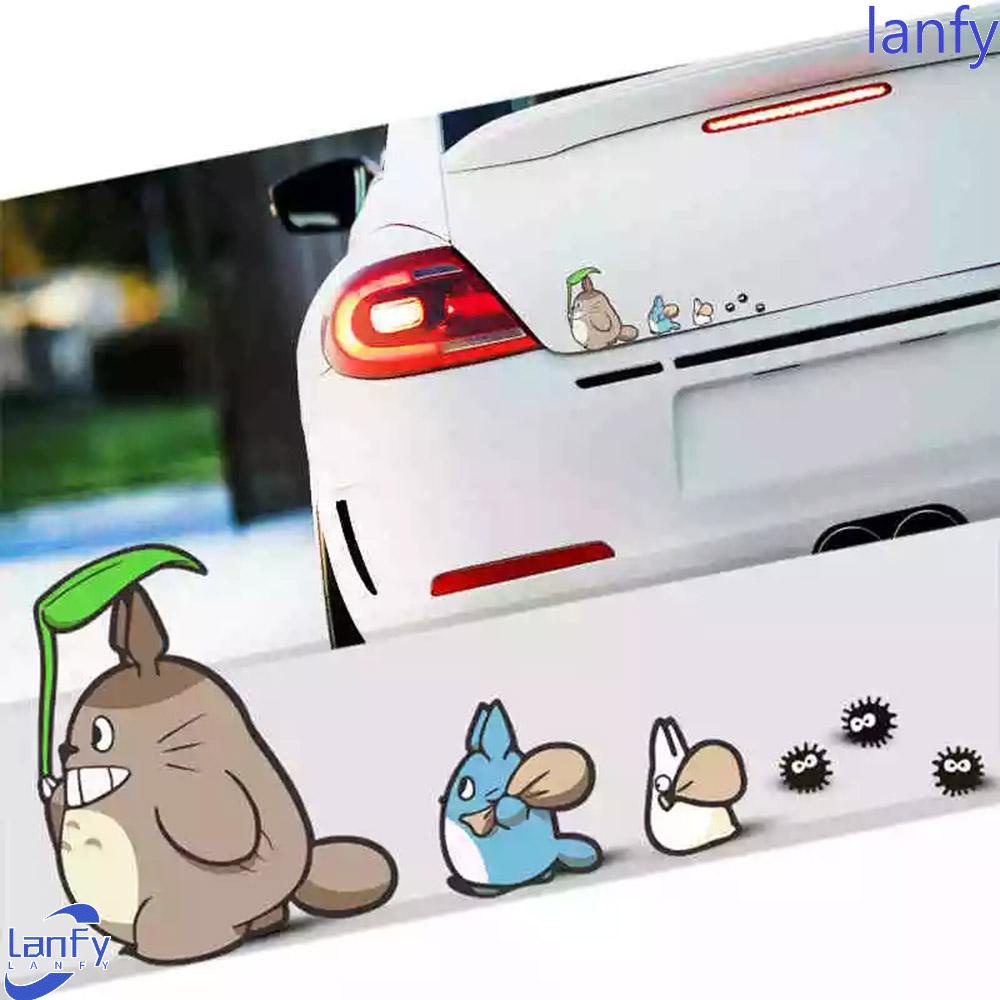 Lanfy Stiker Mobil Kreatif Penutup Goresan Totoro Aksesoris Kaca Depan Sticker Reflektif