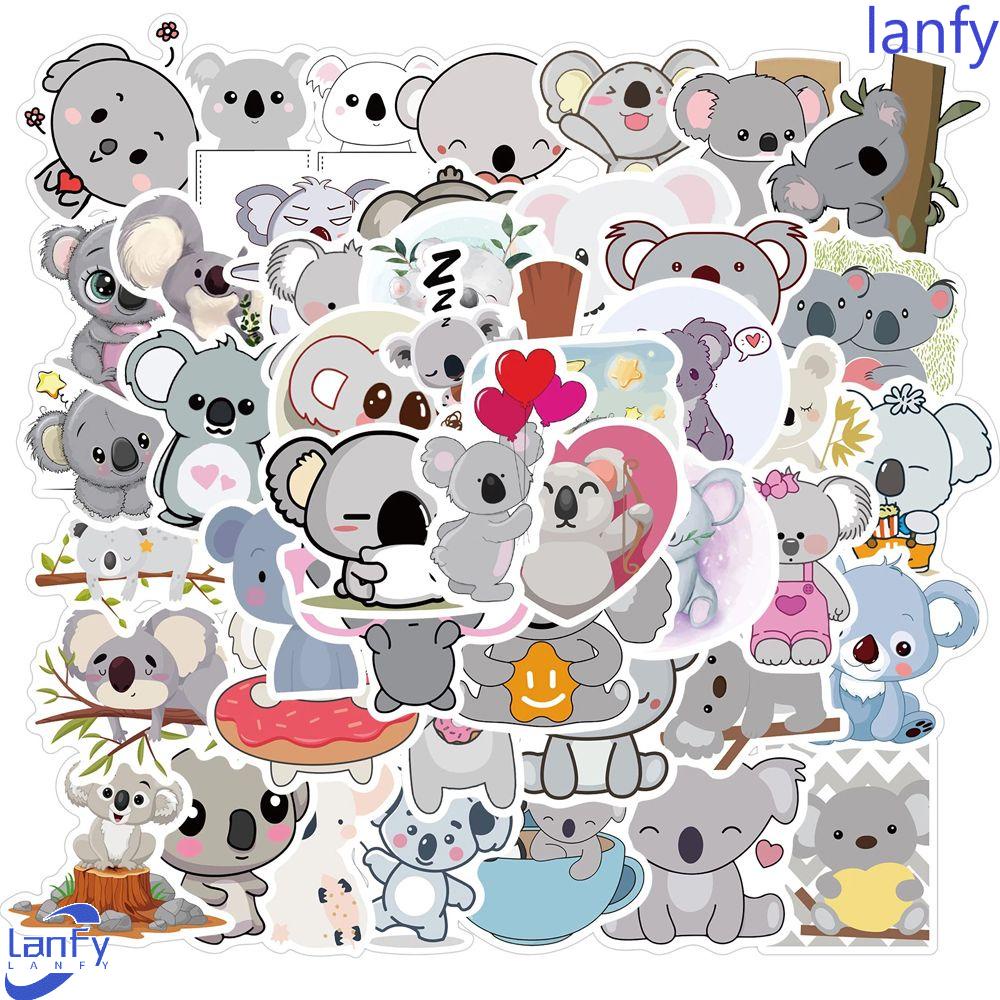 Lanfy Cute Koala Sticker Decals Kawaii Hewan Stiker Dekorasi Koper Skateboard Ponsel DIY Scrapbooking