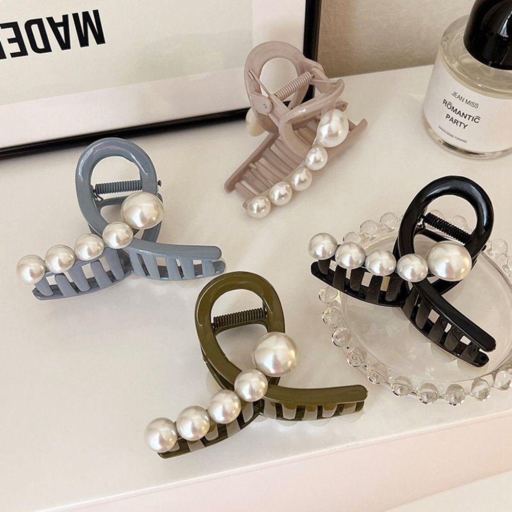 AUGUSTINA Mutiara Rambut Cakar Lucu Manis Silang Hiu Klip Bentuk Geometris Gadis Perempuan Aksesoris Rambut