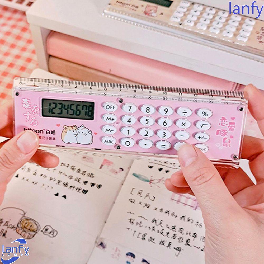Lanfy Kalkulator Dagang Lipat Transparan Ukuran Mini