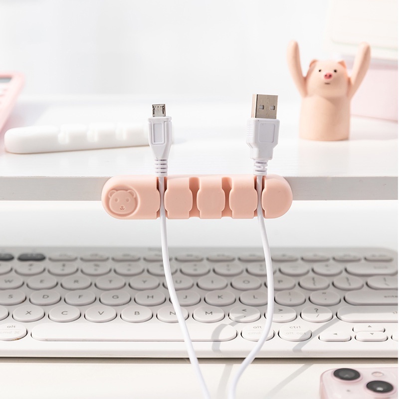 Candy Color Kabel Data Silicone Cord Management/Headphone Line Computer Cable Ties Organizer Winder Penyimpanan Kawat Data Anti Hilang