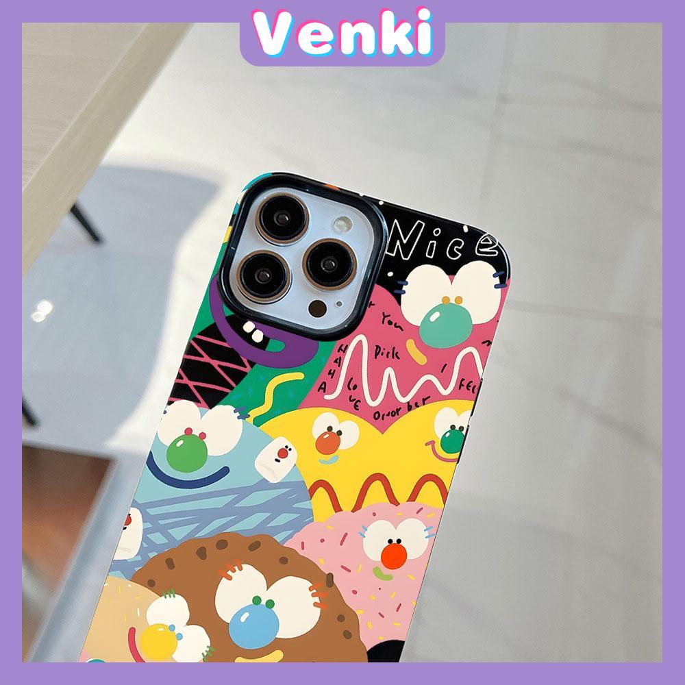 Venki - iPhone 11 Case Soft Shell TPU Big Hole Candy Case Cute Cartoon Black Phone Case Protection Shockproof Compatible with iPhone 13 Pro max 12 Pro Max 11 xr xs max 7Plus 8Plus