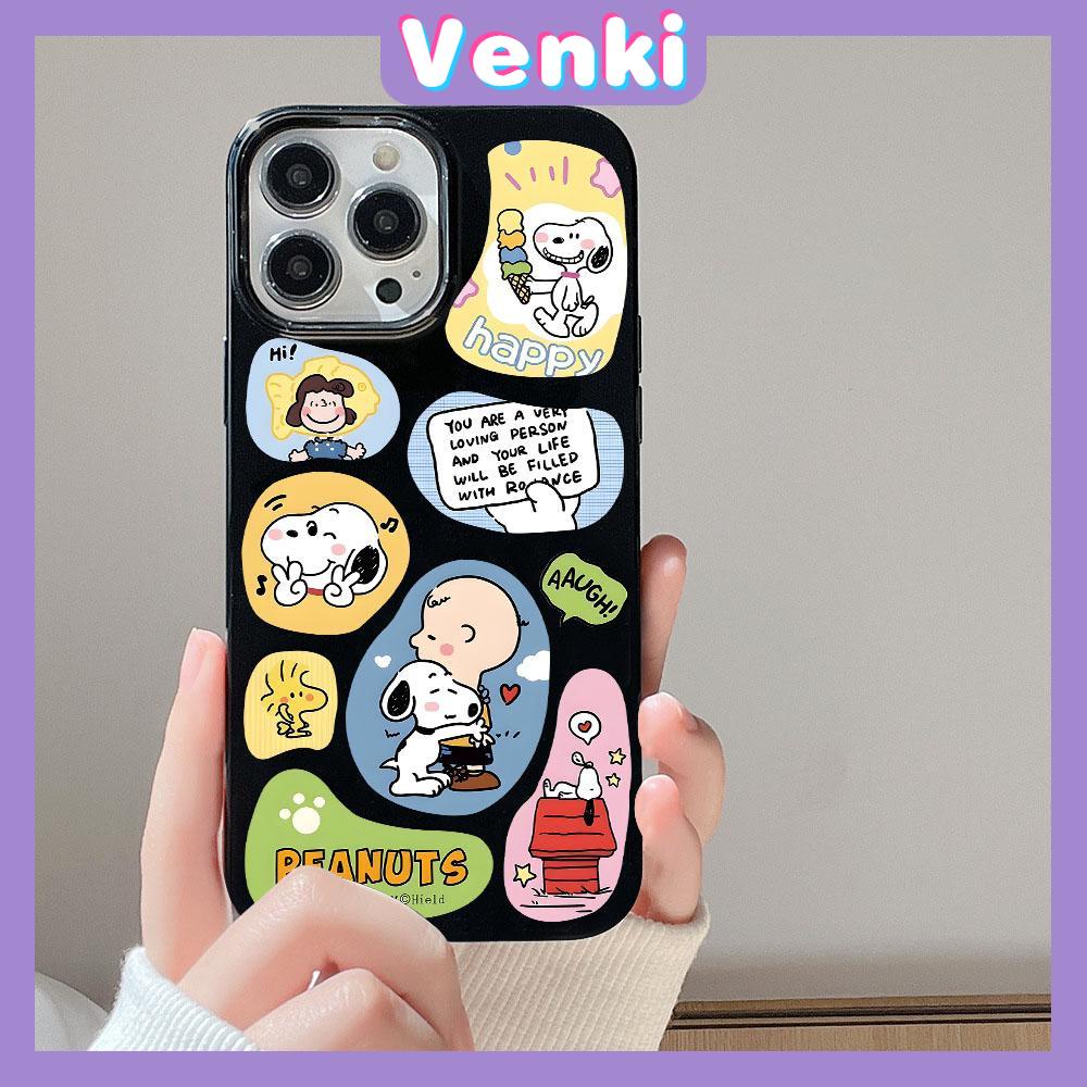 VENKI - For iPhone 14 Pro Max iPhone Cute Cartoon Image Black Phone Case TPU Soft Shell Protection Shockproof Camera Compatible with iPhone 13 Pro max 12 Pro Max 11 xr xs max 7 8