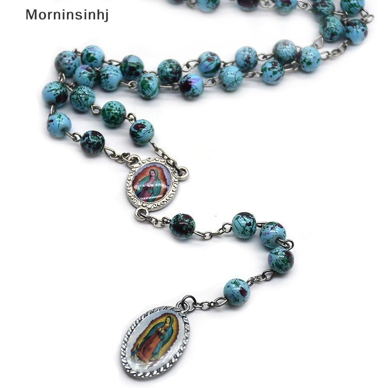 Mornin Fashion Guadalupe Virgin Rosario Liontin Kalung Katolik Perhiasan Agama Ornamen Aksesoris Hadiah id