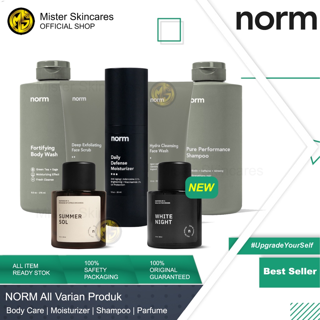 NORM Skincare Pria Perawatan Wajah Cowok Face Wash Scrub Moisturizer Shampoo Body Wash Parfume