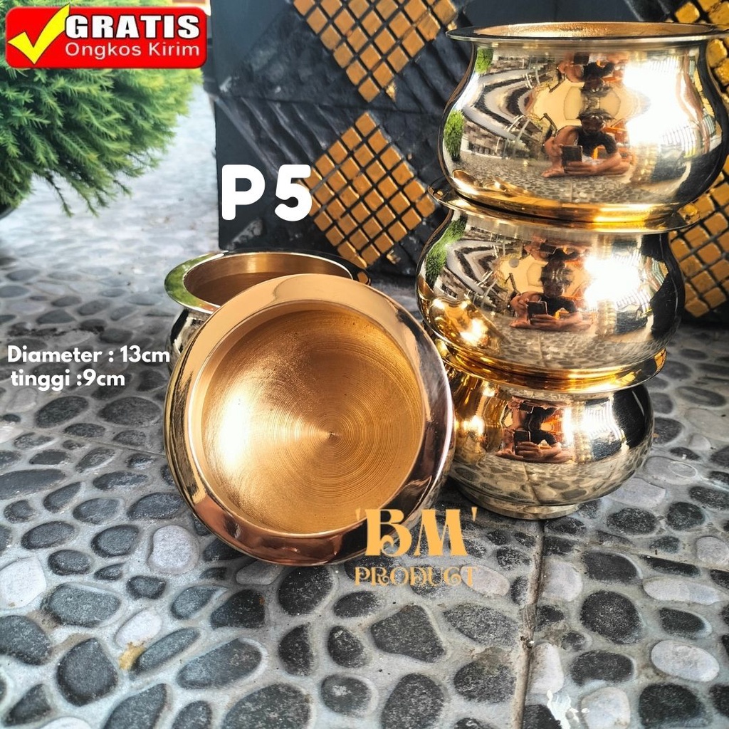 Tempat Dupa Hiolo Kuningan P5 Tempat Bakar Dupa Buhur Bokor Kuningan