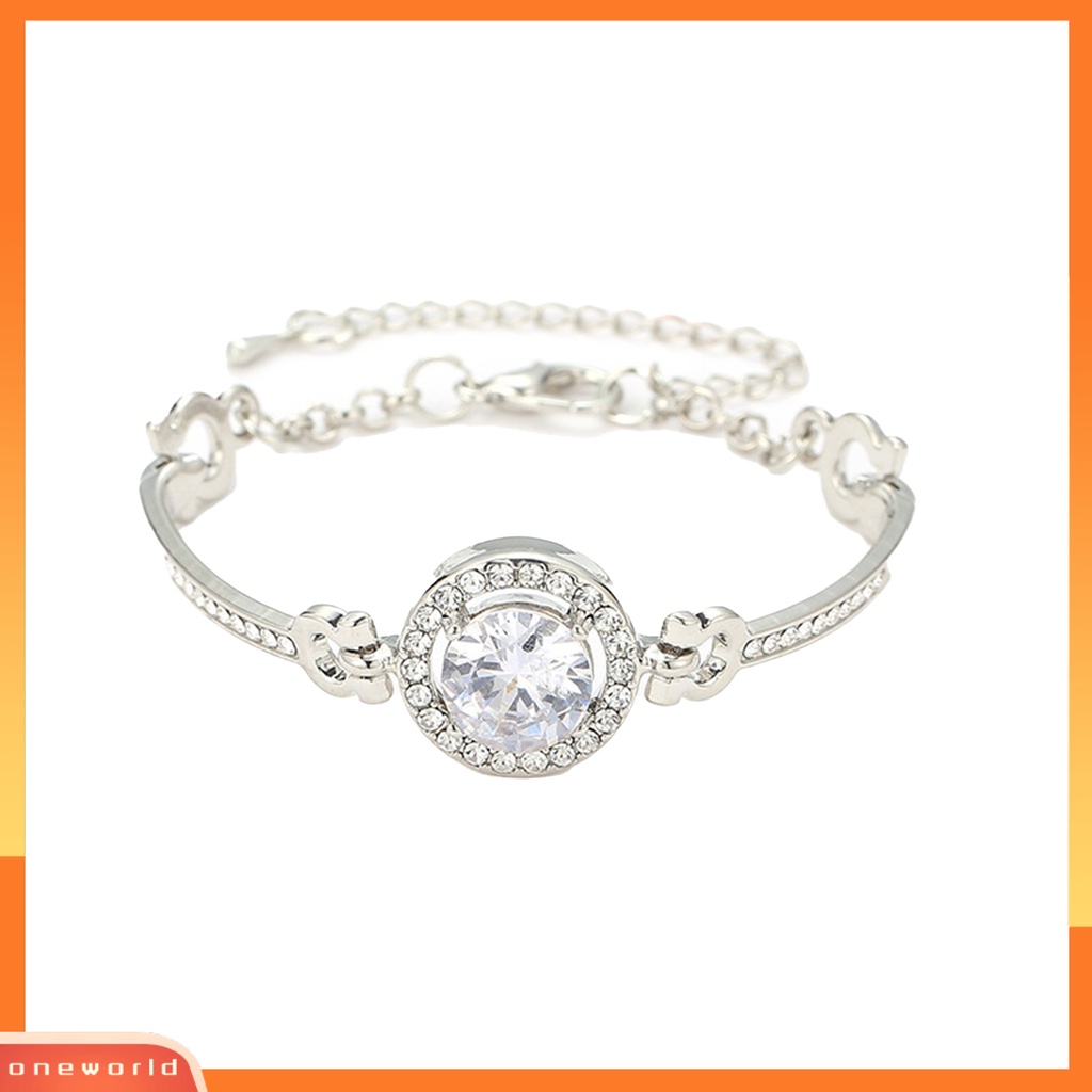 [EONE] Women Bracelet Sparkling Vibrant Color Lobster Clasp Design Adjustable Dengan Rantai Ekstensi Alloy Berlian Imitasi Bersinar Gelang Wanita Perhiasan Hadiah Untuk Perempuan