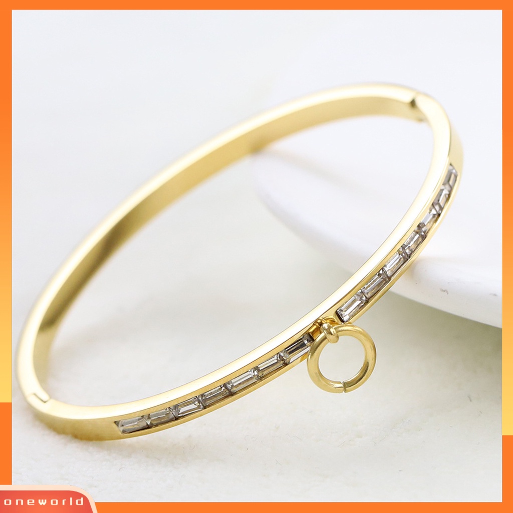 [EONE] Wanita Gelang Trendi Semua Pertandingan Anti Karat Minimalis Tahan Aus Pakaian Sehari-Hari Warna Solid Baja Titanium Fashion Gelang Aksesori Pakaian