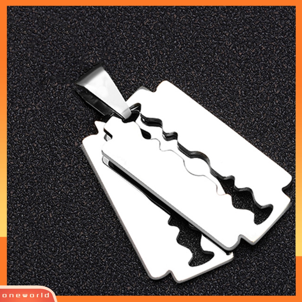 [EONE] Rantai Klavikula Pisau Liontin Kepribadian Geometris Electroplating Anti Karat Dekorasi Leher Hypoallergenic Fashion Warna Perak Liontin Kalung Untuk Pacaran