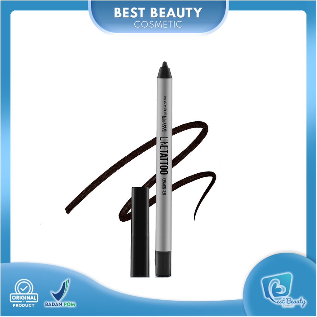 ★ BB ★ Maybelline Line Tattoo Crayon Pen Liner - Makeup Eyeliner Waterproof Tahan Air Long Lasting Black