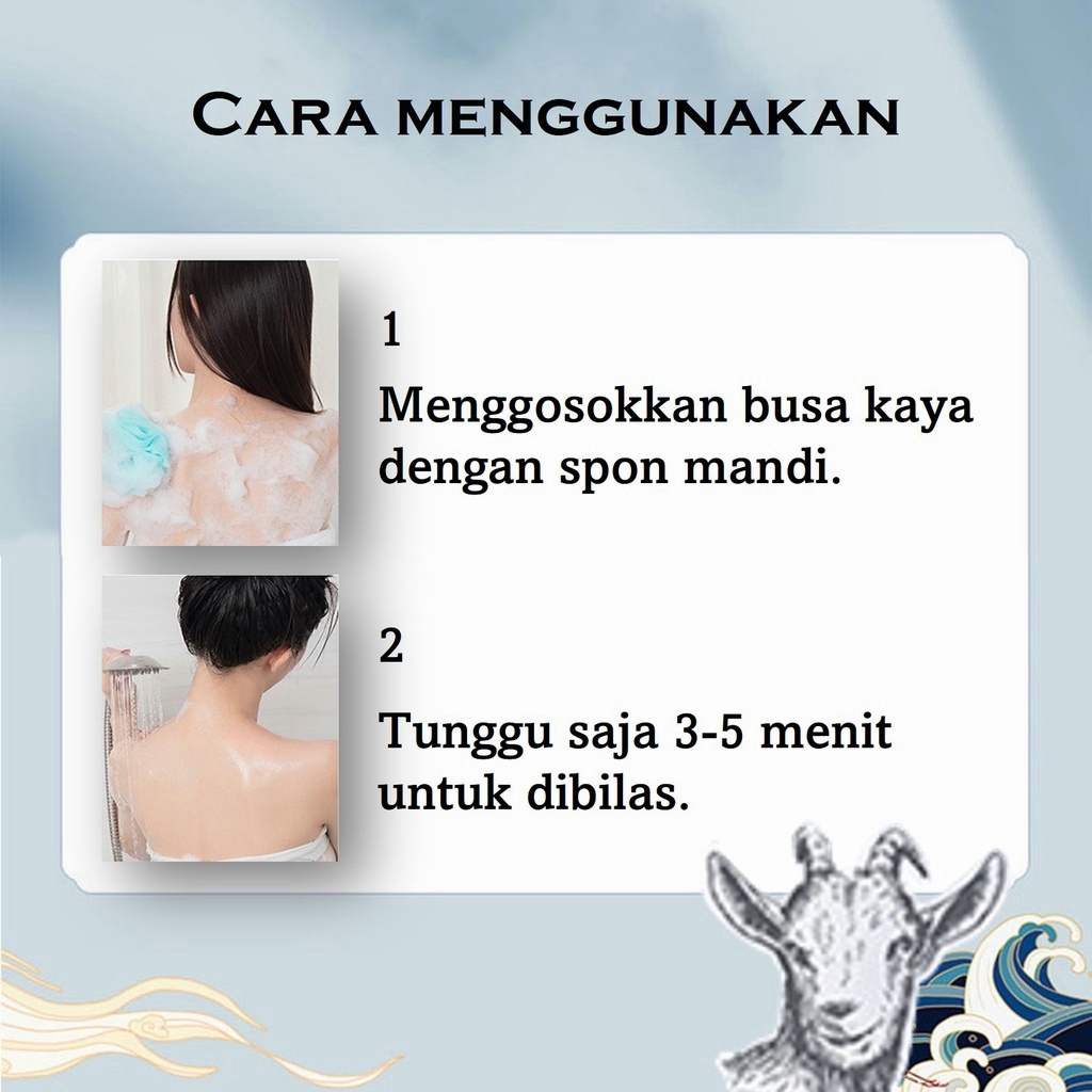 Pemutih badan Sabun badan pemutih Sabun cair 800ml Goat milk Niacinamide Lembut Body wash