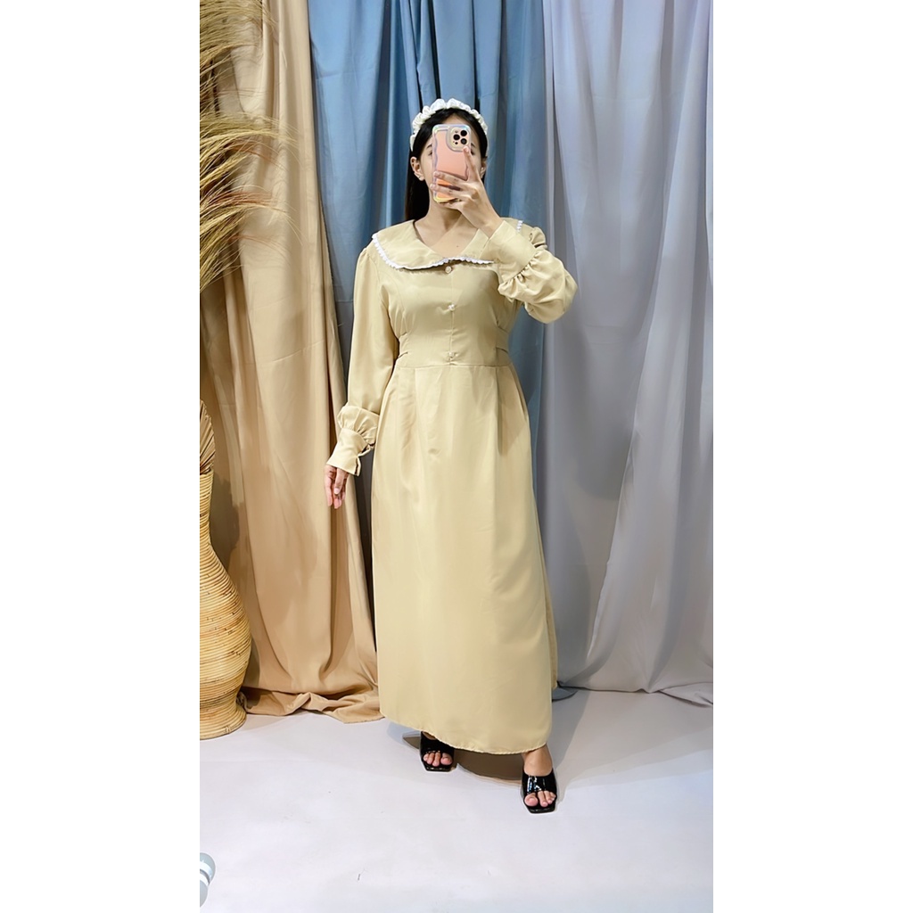 BEFAST - ZRX OOTD WANITA DRESS ARISYA / DRESS SEULBI / LongDress Wanita Keluaran Terbaru / Fashion Ala Wanita Korean Style / Dress Maxy Lengan Panjang / Outfit Wanita Kondangan / Pakaian Casual Wanita Remaja ABG / Dress Polos Formal