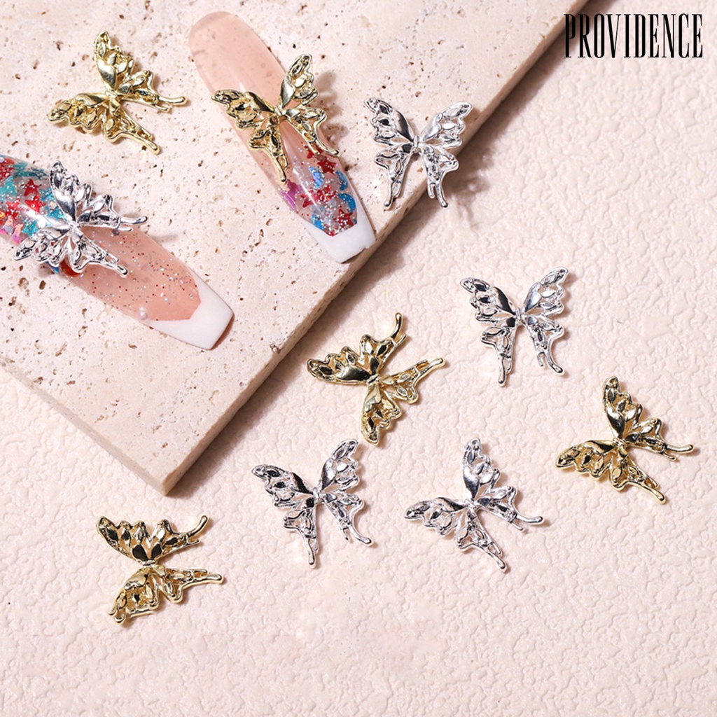 Providence 5Pcs Nail Art Charm 3D Elegan Mewah Manis Padat DIY Alloy Kupu-Kupu Kecil Bentuk Ikatan Simpul Dekorasi Kuku Aksesoris Kuku