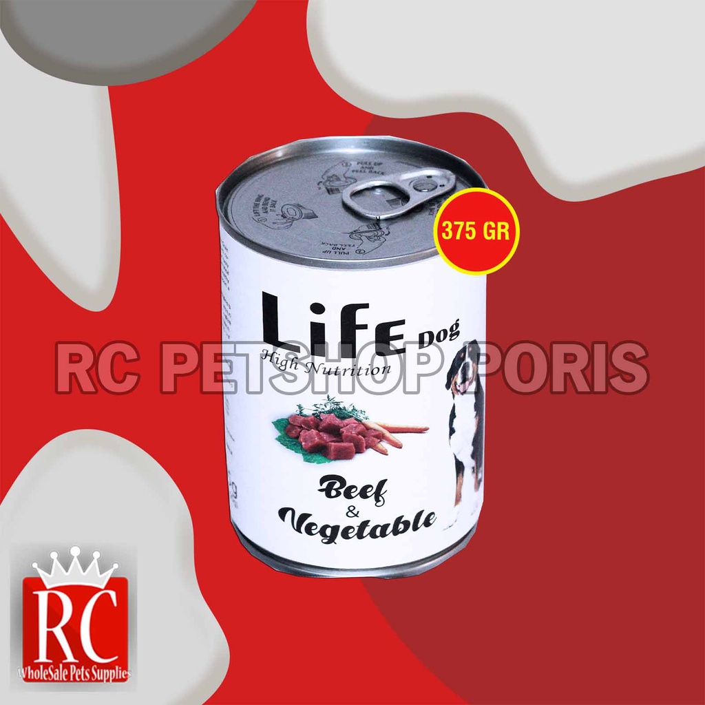 Makanan basah Wet food Anjing kaleng Life dog 375 gram Non Pedigree