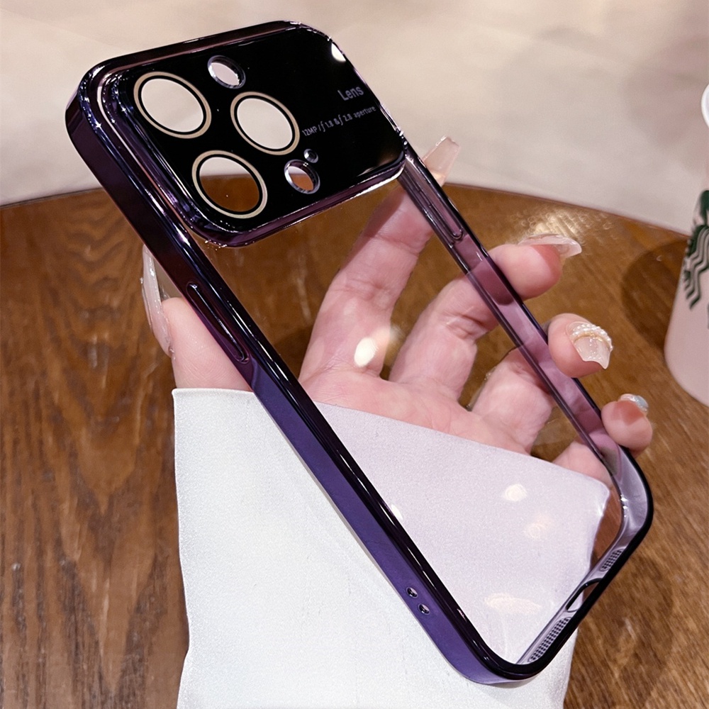 IPHONE Casing Pelindung Kamera Kaca Temper Mewah Untuk Iphone14 Pro Max14 Plus Casing Iphone12 13 Pro Max Transparan Akrilik Hard Back Cover
