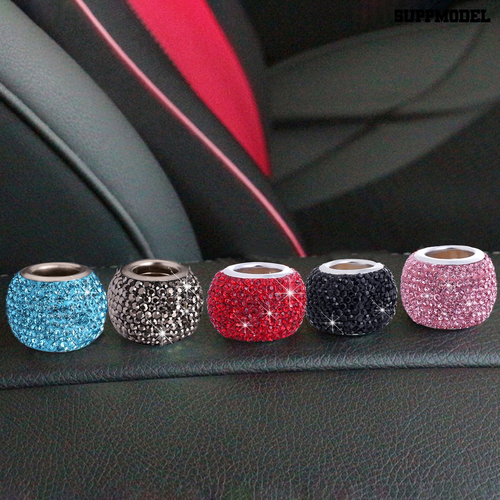 [SM Auto] 2Pcs Car Head Rest Collar Rhinestones Shiny Dekoratif Universal Car Headrest Collar Ring Dekorasi Aksesoris Kursi Kendaraan