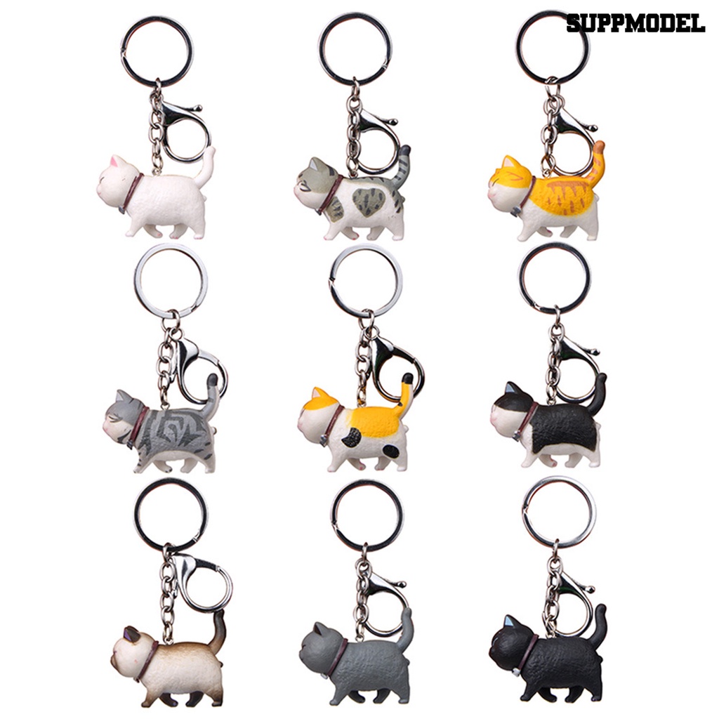 [SM Auto] Mini Lucu Kartun Chubby Model Kucing Gantung Mainan Gantungan Kunci Keychain Tas Liontin