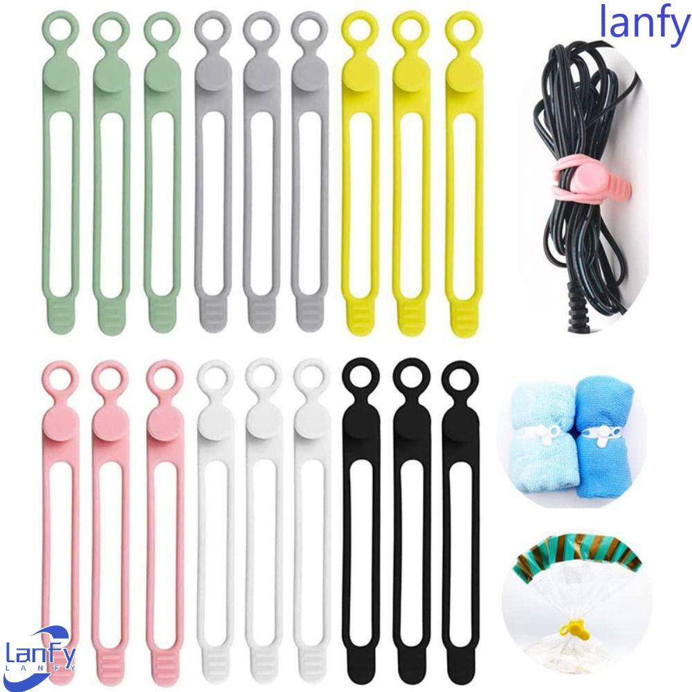 Lanfy Reusable Cable Ties Silicone Kabel Telepon Rumah Kantor Kawat Pengisian Kabel Winder Bungkus Serba Serbi Manajer Kabel Memperbaiki Tali