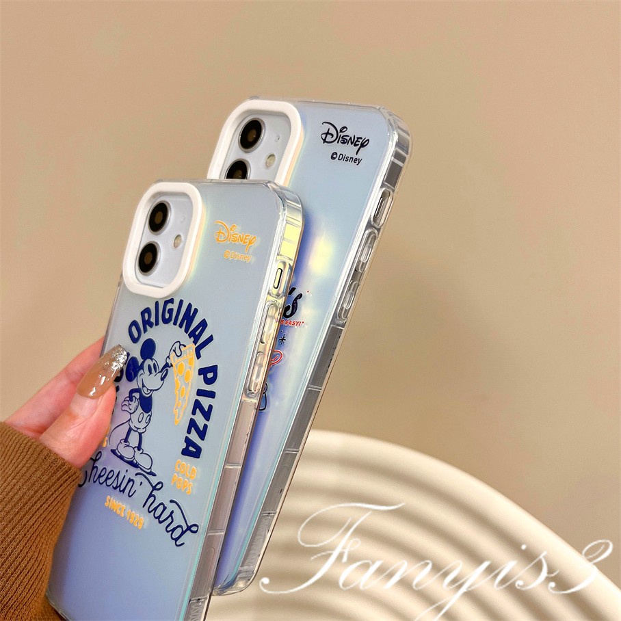 Compatible For IPhone 14 13 12 11 Pro Max X XR Xs Max 8 7 Plus SE 2020 Kompatibel Untuk Lucu Kartun Mouse IMD Laser Gradiasi Ponsel Case TPU Lembut Shockproof Cover Pelindung