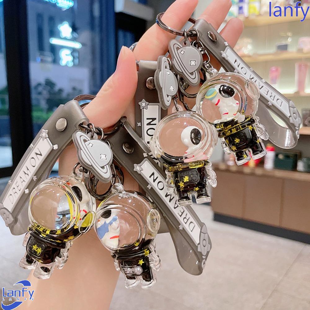 Lanfy Spaceman Gantungan Kunci Trendi Kecil Minyak Apung Drift Botol Pasangan Anak Cowok Cewek Kids Car Key Chain