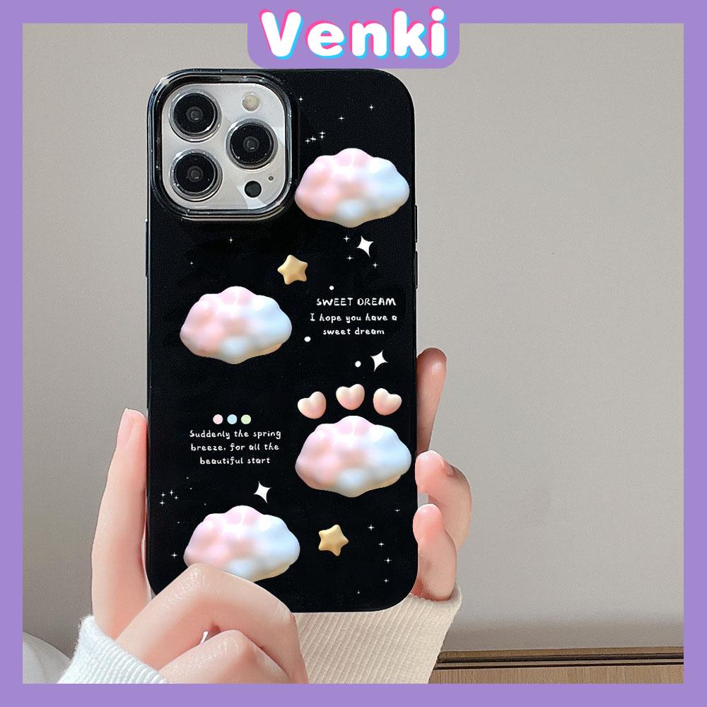 VENKI - For iPhone 11 iPhone Case Black Glossy TPU Soft Case Shockproof Protection Camera Cloud Love Compatible with iPhone 14 13 Pro max 12 Pro Max xr xs max 7Plus 8Plus