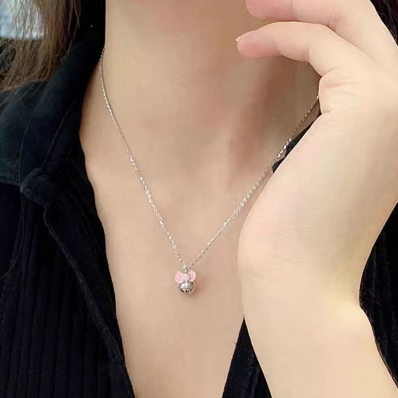 Kalung Ikatan Simpul Lonceng Kecil Bahan Alloy Korea Untuk Anak Perempuan