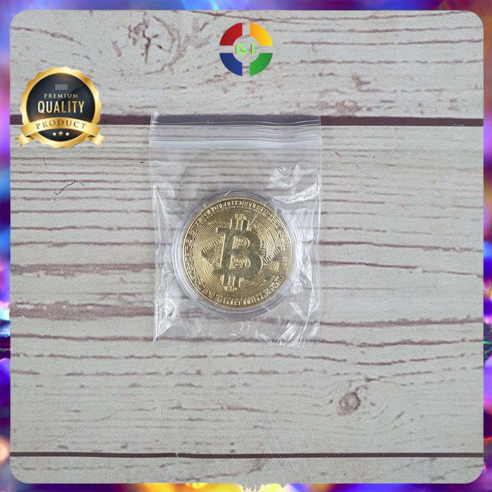 Gold Plated Bitcoin Miniatur - Golden