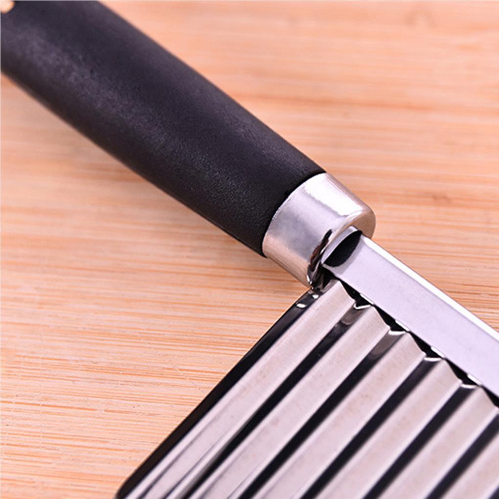 Stainless Steel Gelombang Adonan Kentang Cutter Slicer Alat Masak Pemotong Keripik Sayur Dapur Rumah