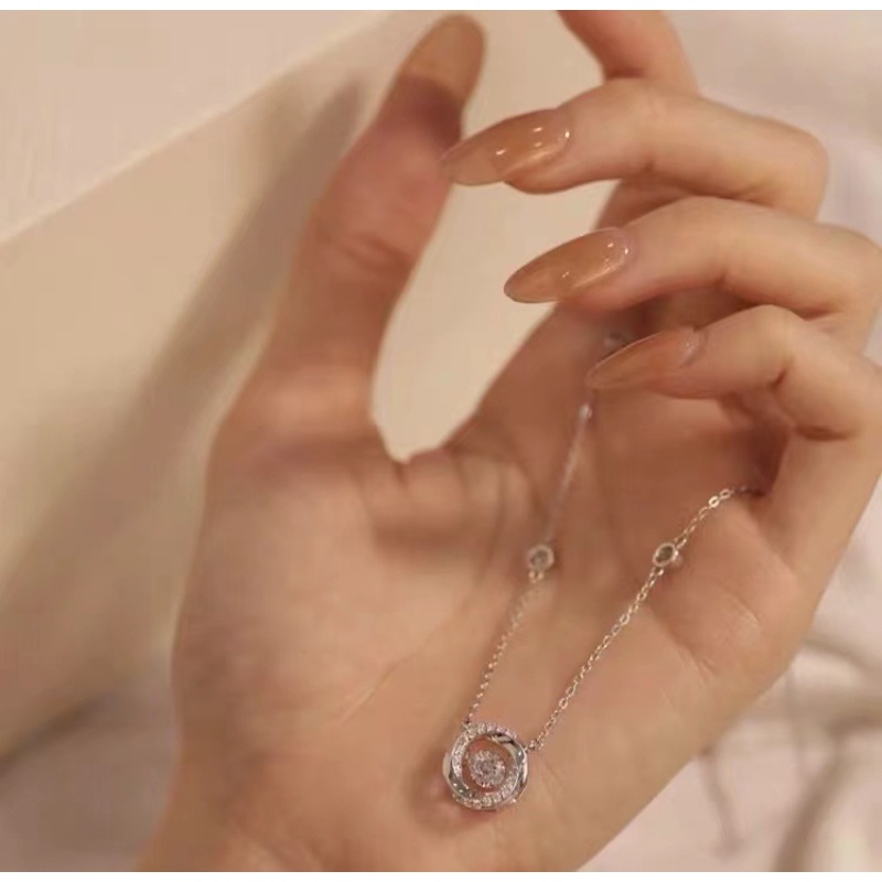 925 Sterling Silver Mobius Three Second Heartbeat Necklace Desain Canggih Untuk Memberi Pacar Hadiah Qixi Yang Manis