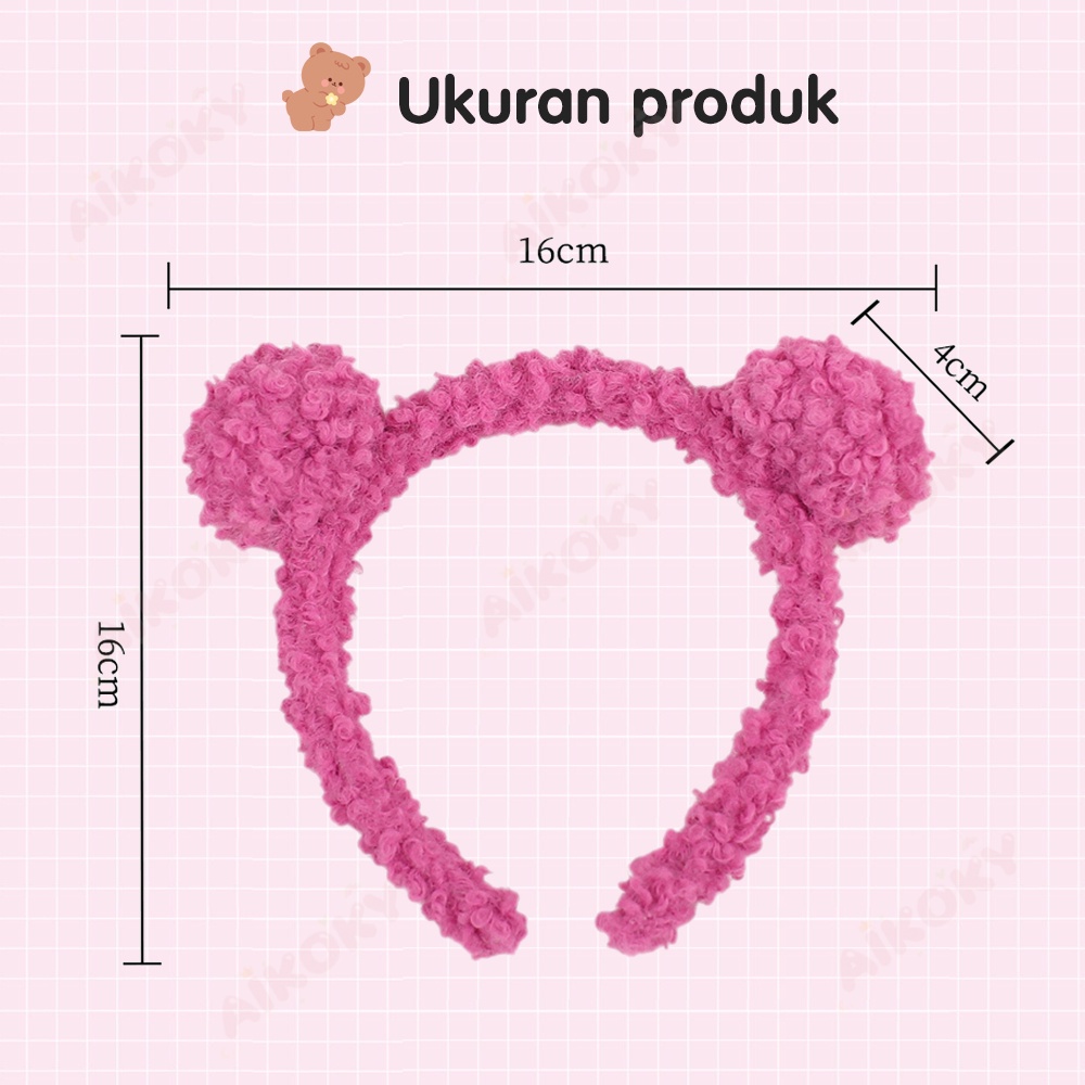 Aikoky Bando Bear Anak Perempuan Headband Korea Telinga Beruang