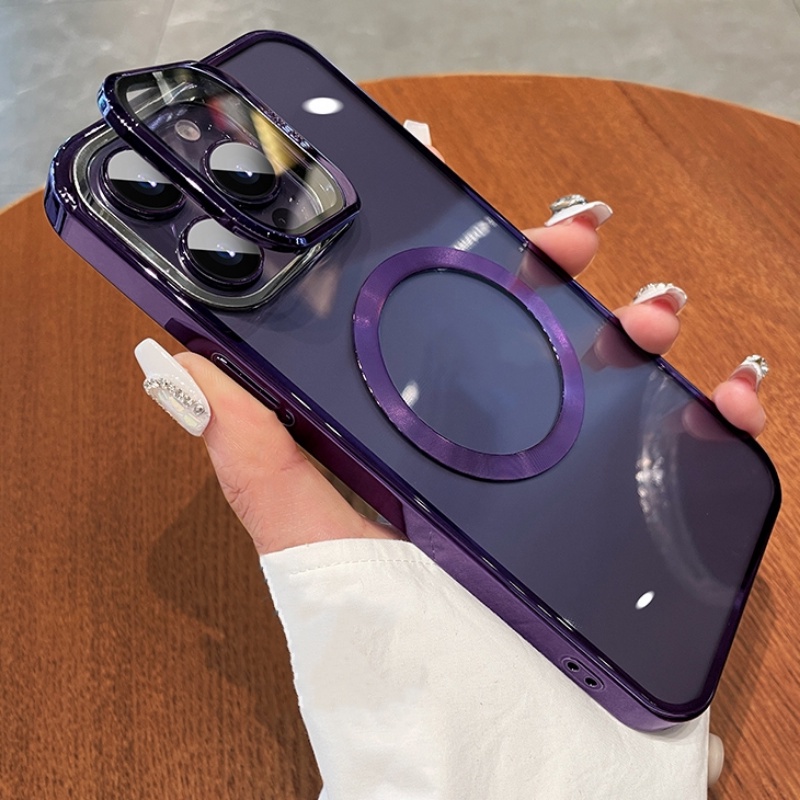 IPHONE Casing Iphone14 13 12 Promax Premium Casing Magnet Iphone12 13 Pro 14 Pro Max Wireless Charging HD Lens Protection Hard Case Ip12 13 14 Promax Transparansi Shockproof Back Cover