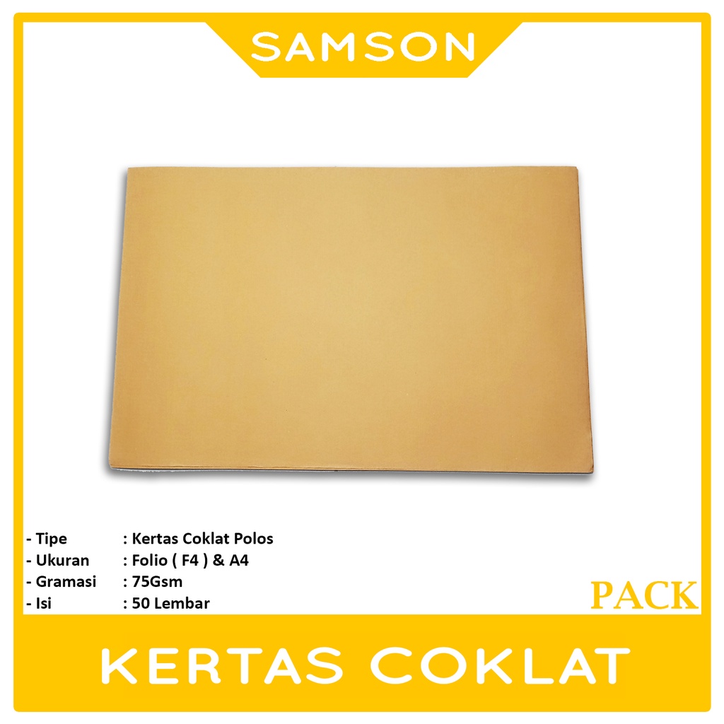 

SAMSON - Kertas Samson Coklat 75gsm F4 & A4 - Pack