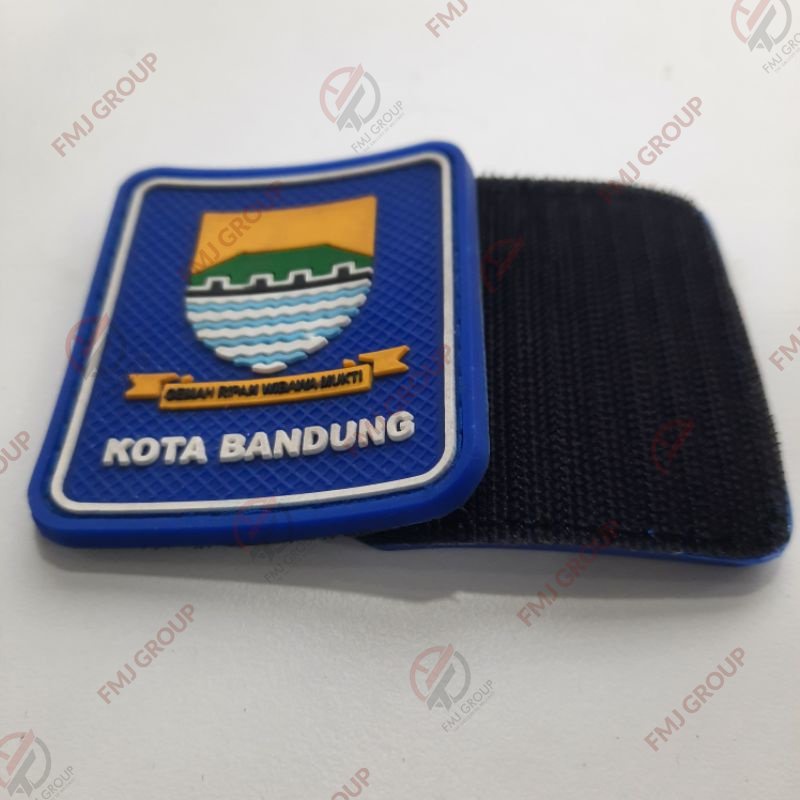 Patch Rubber Emblem Logo KOTA BANDUNG Velcro Perekat Tempelan