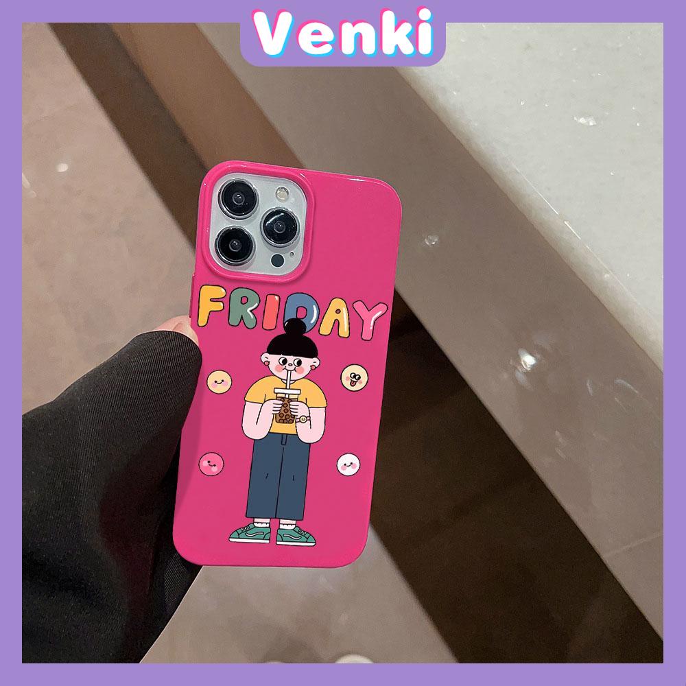 VENKI - For iPhone 11 iPhone Case Red Glossy TPU Soft Case Shockproof Protection Camera Cute Drink Girl Compatible with iPhone 14 13 Pro max 12 Pro Max xr xs max 7Plus 8Plus