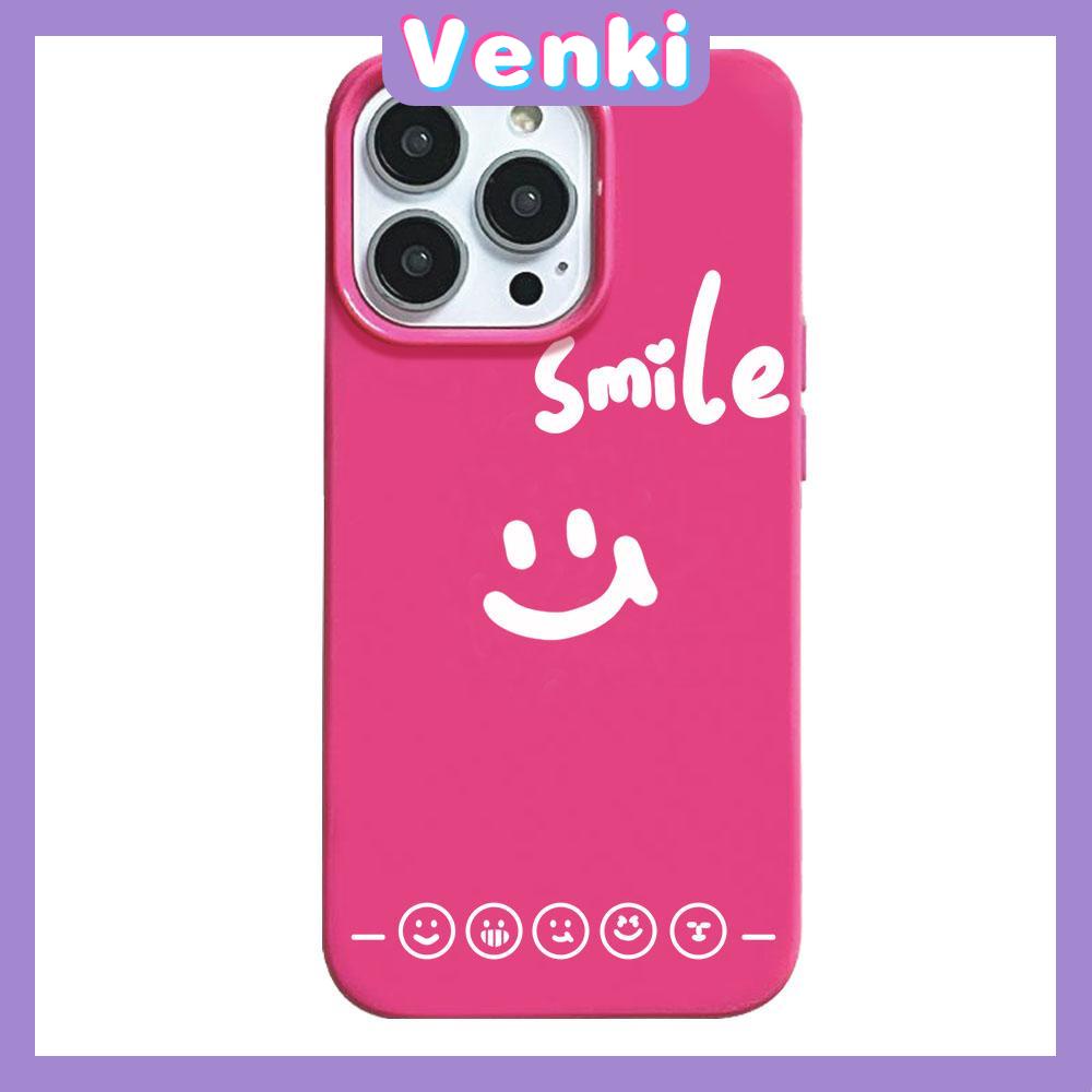 VENKI - For iPhone 11 iPhone Case Red Glossy TPU Soft Case Shockproof Protection Camera Smiley English Simple Compatible with iPhone 14 13 Pro max 12 Pro Max xr xs max 7Plus 8Plus