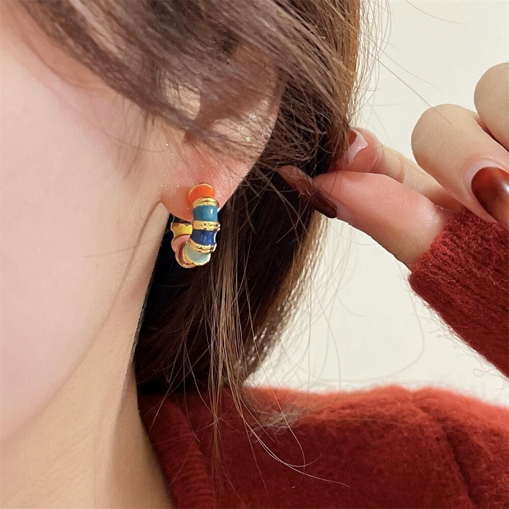 Mxbeauty Anting Gaya Korea Trendi Pernikahan Setengah Lingkaran Elegan Manis Indah Hoop Telinga Gesper