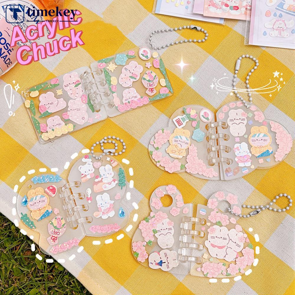 Timekey Lucu Guka Stiker DIY Gantungan Kunci Transparan Akrilik Goo Chuck Pendant Keychain Dekorasi Badge Kawaii Stationery Aksesoris G3I8