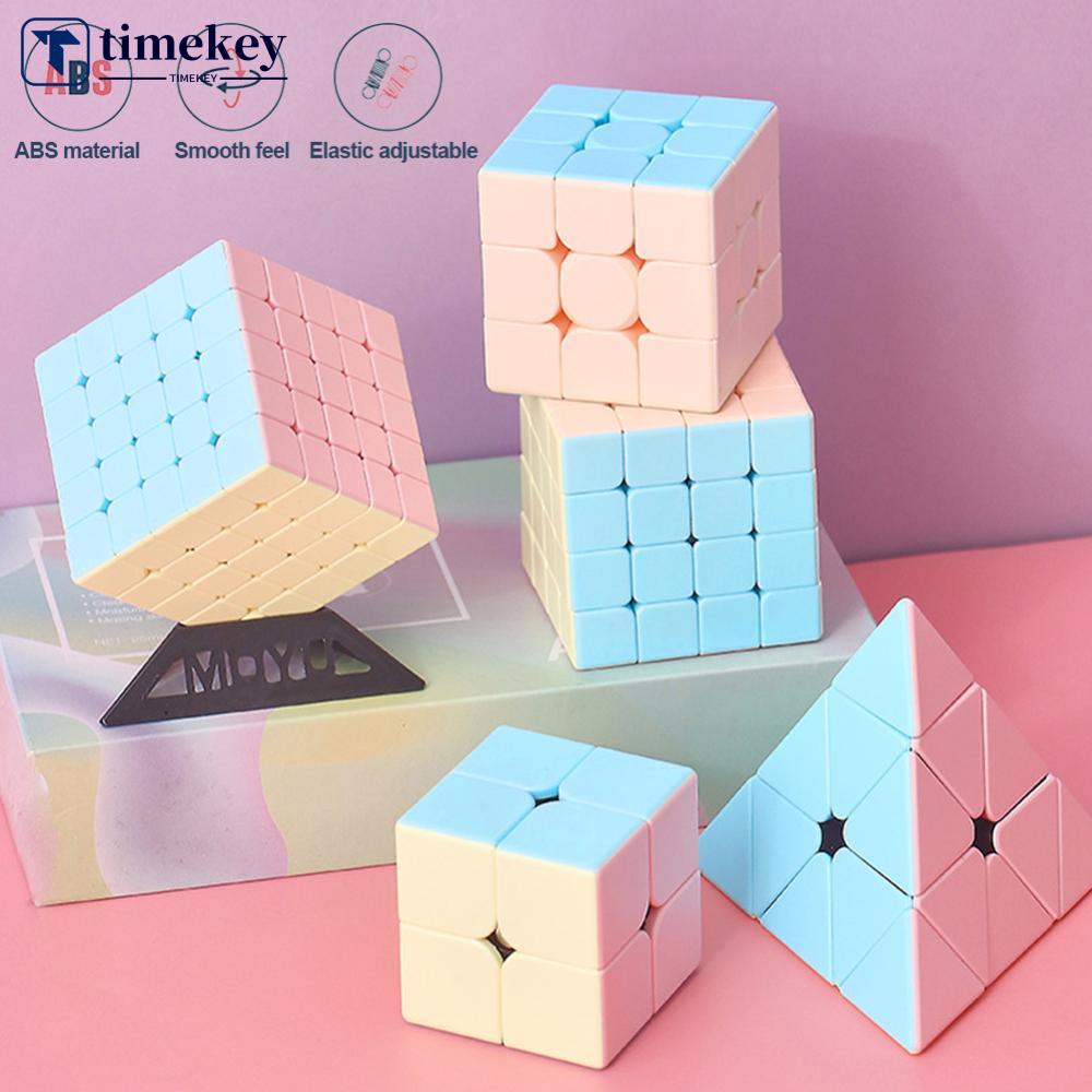 Timekey Macaron Series 2x2 3x3 4x4 5x5 Piramid Magic Cube Kubus Performa Kompetitif Untuk Mainan Edukasi Anak Q2T8