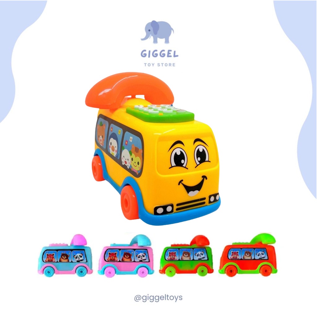 [ Giggel ] Mainan Bus Telepon Music / Mainan Anak / Mainan Anak Perempuan / Bus Phone Toys