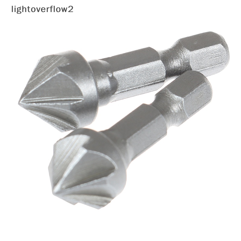 [lightoverflow2] Mata Bor 6 Flute Countersink Chamfer Cutg Alat Pertukangan Gagang hexagon [ID]