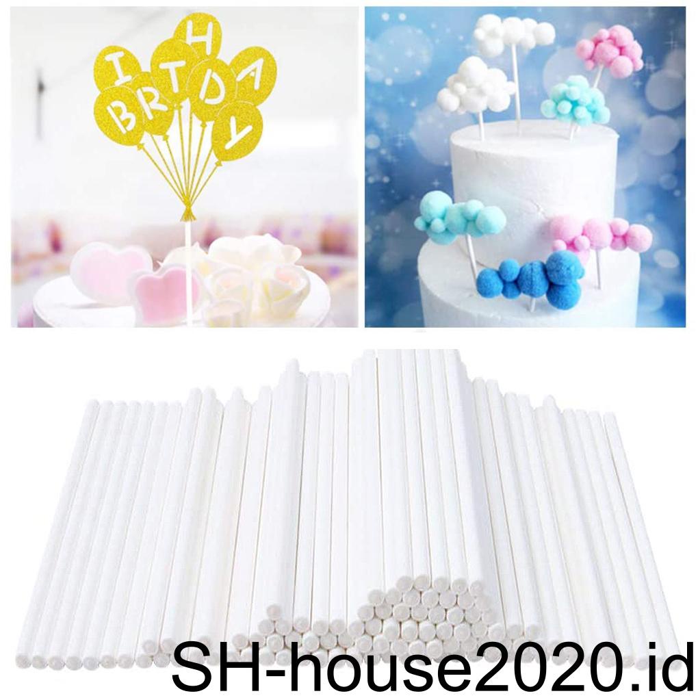 100pcs/bag Stik Lolipop Kertas Kue Pop Stik DIY Dapur Permen Coklat Batang 15cm x 3mm