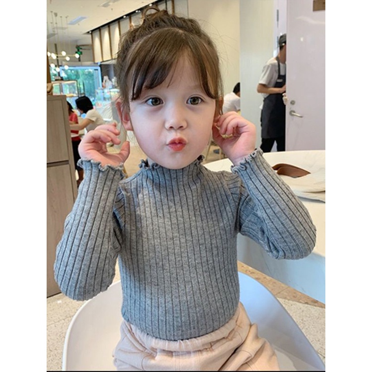 ZASKIYA - TURTLE NECK ANAK BASIC RIB / ATASAN TOP POLOS ANAK PEREMPUAN USIA 1-5 TAHUN